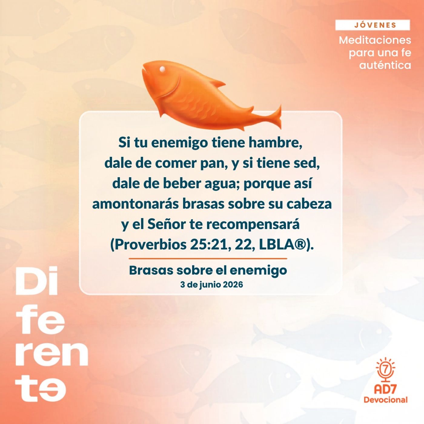 Brasas sobre el enemigo ~ Devocional de Jóvenes ~ 3 de junio 2026 — AD7 Devocional - Diferente / Inverso cover