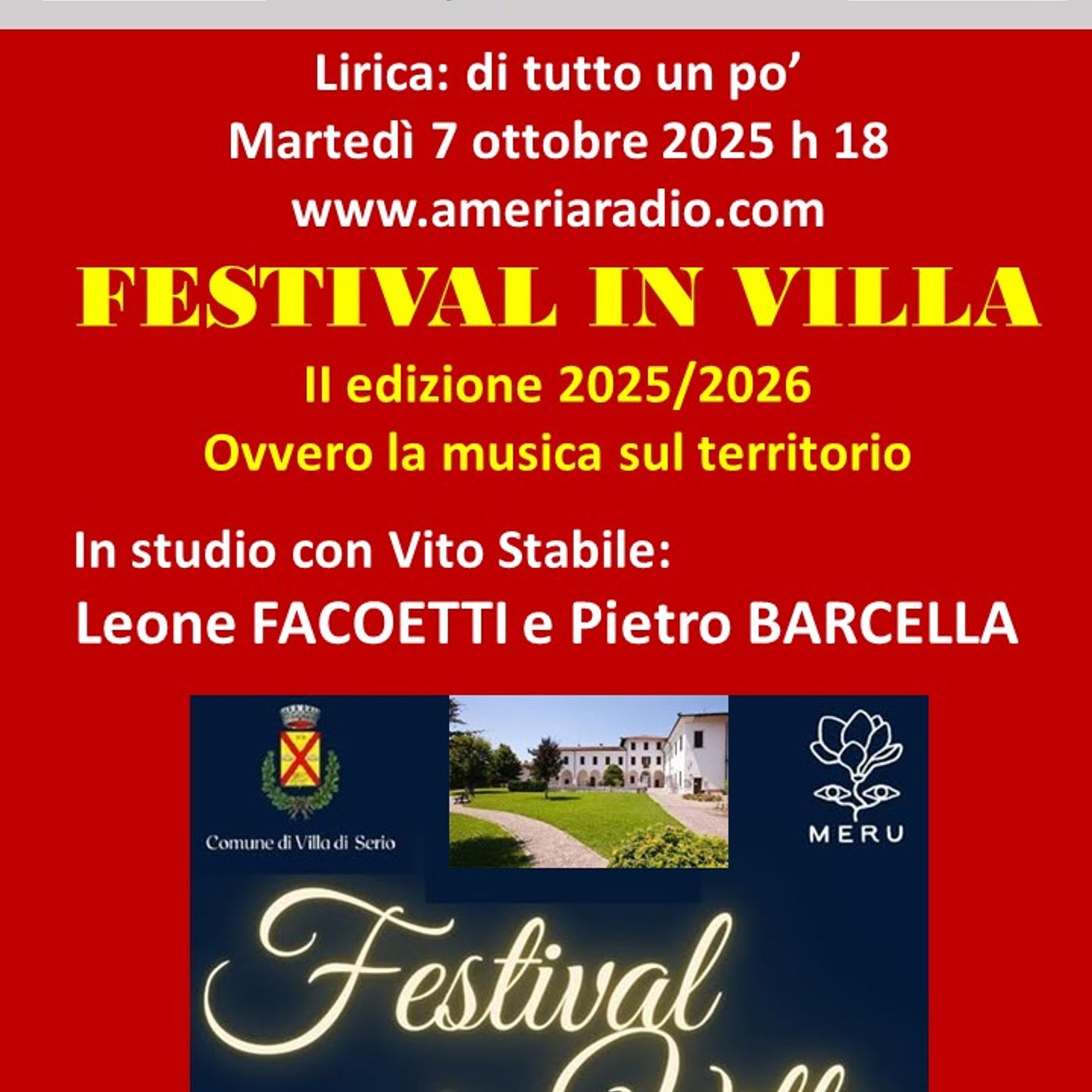 Lirica di tutto un po' - Festival in Villa 2025 - 2026 Lirica di tutto un po' - Festival in Villa 2025 - 2026