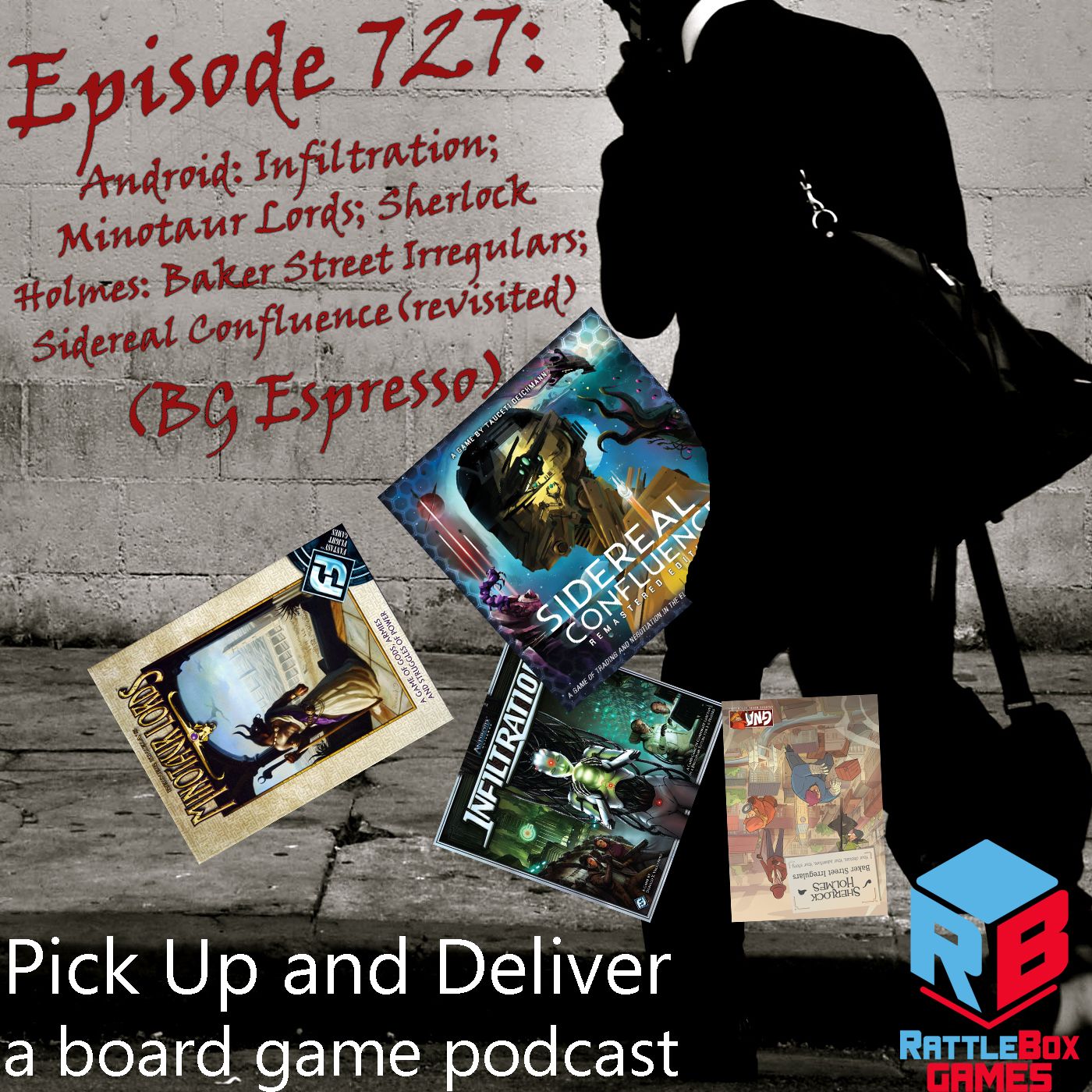 Android: Infiltration; Minotaur Lords; Sherlock Holmes Baker Street Irregulars; Sidereal Confluence (revisited) episode artwork