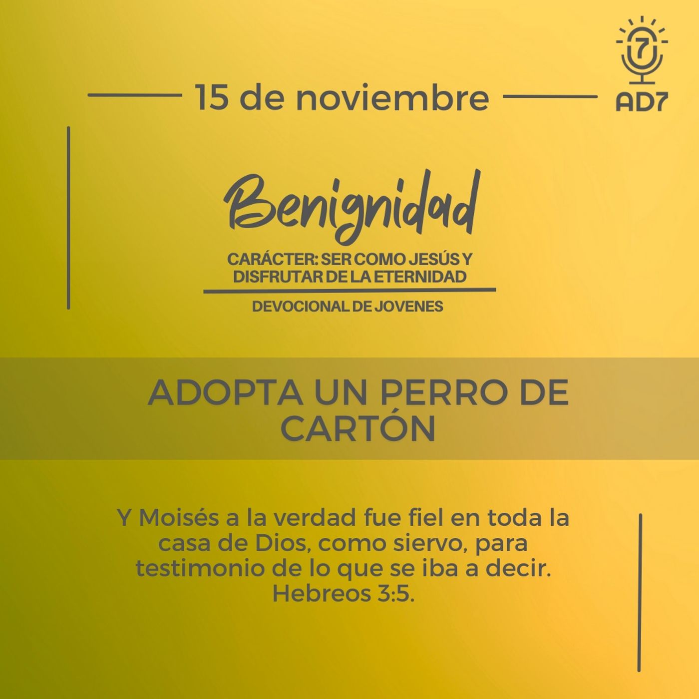 Adopta un perro de cartón | Devocional de Jóvenes | 15 de noviembre 2023