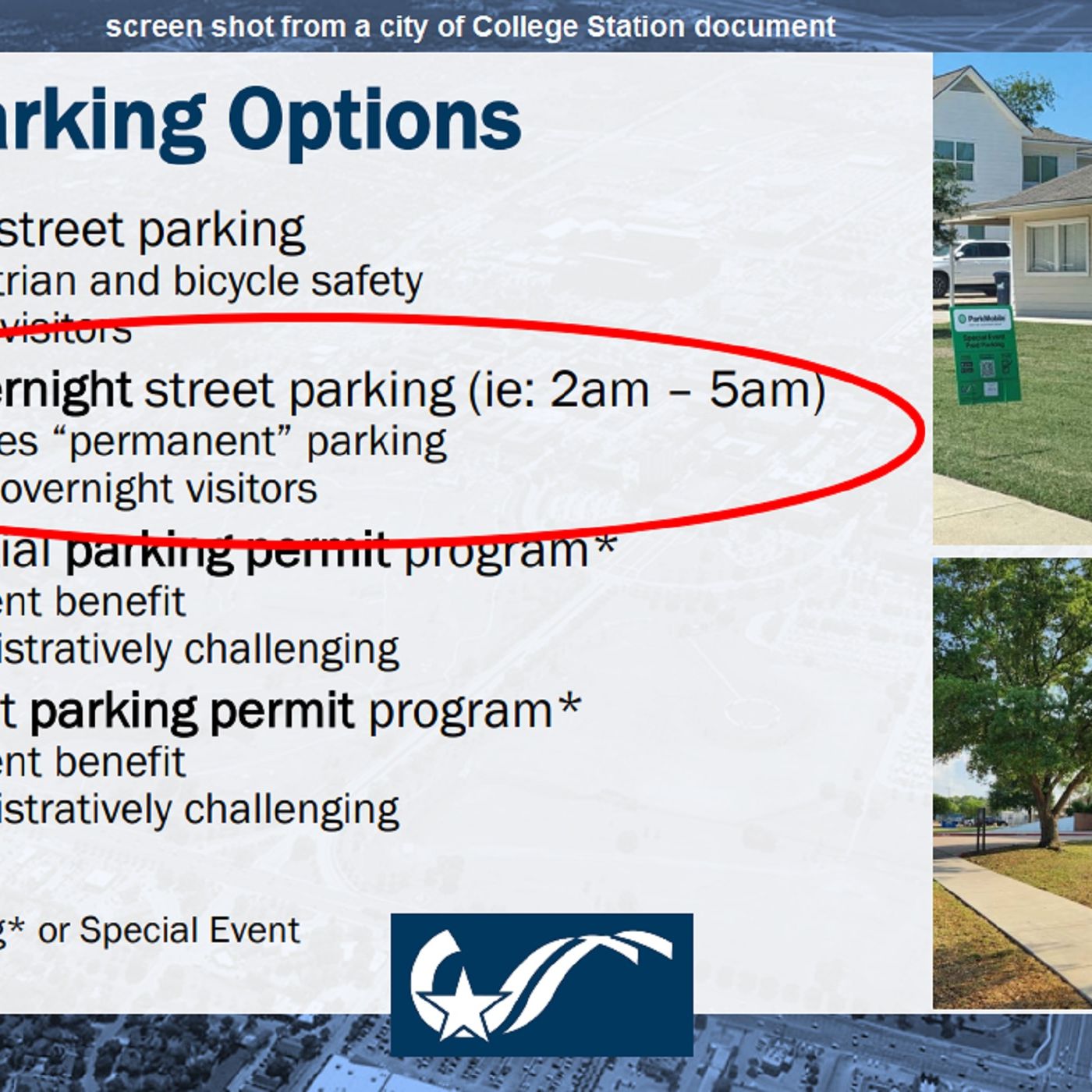 College Station city council decides to do a survey about parking restrictions near the Texas A&M campus episode artwork