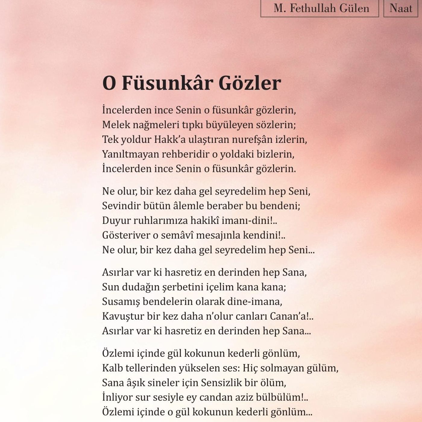 O Füsunkâr Gözler
