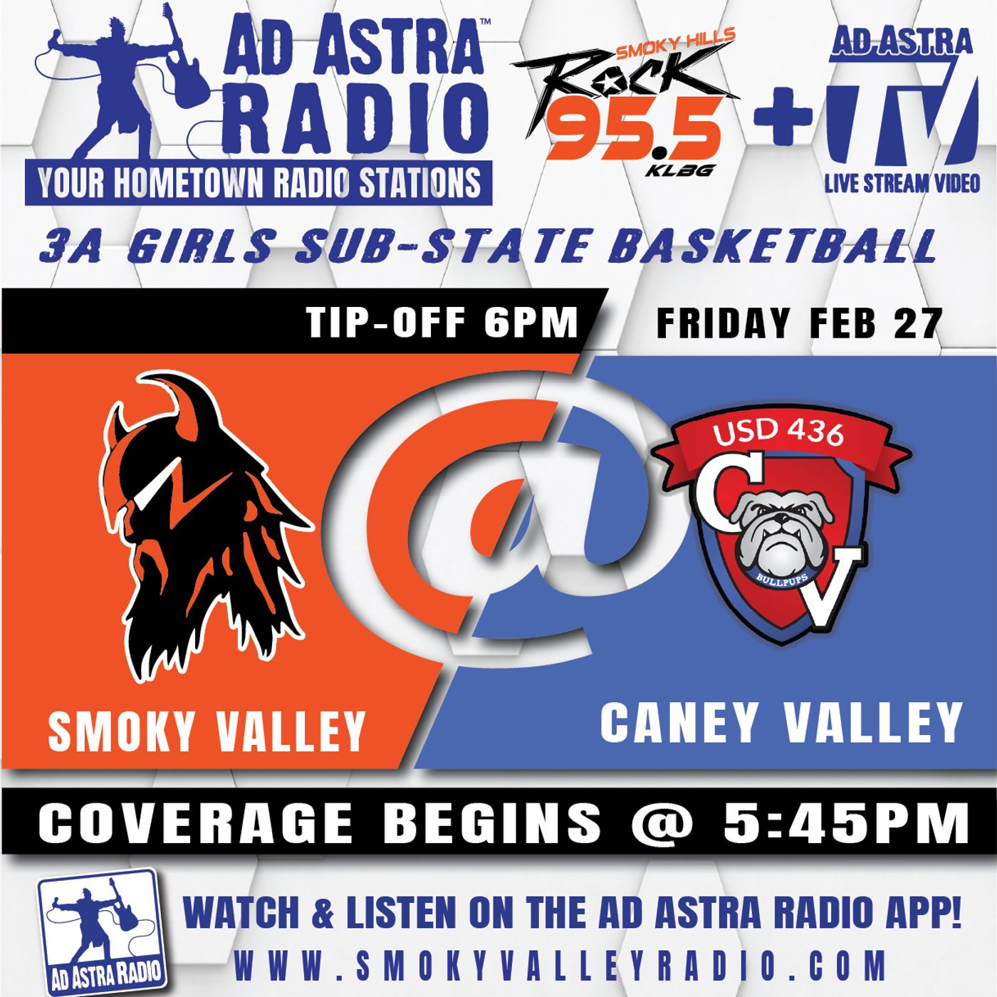 Smoky Valley Lady Vikings at Caney Valley Lady Bullpups High School Basketball (3A Substate Quarterfinals-February 27, 2026) episode artwork
