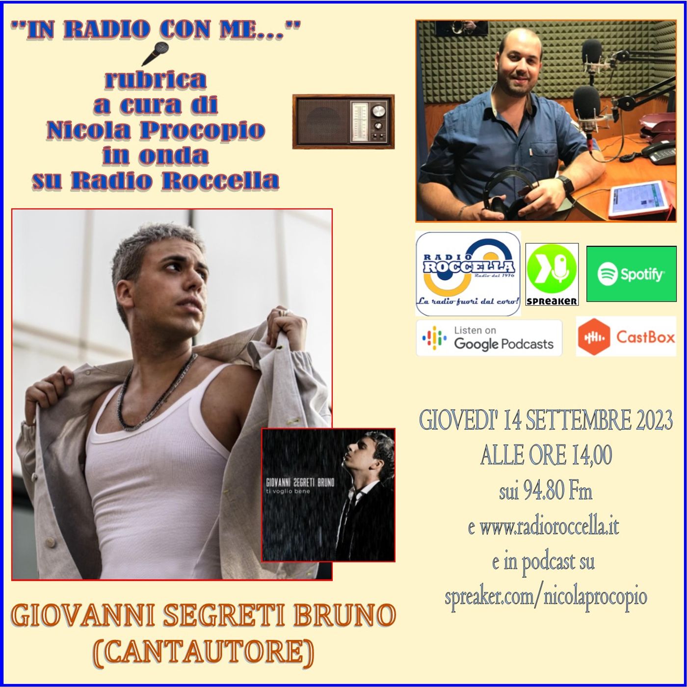 In Radio con me - Intervista a Giovanni Segreti Bruno 14-09-2023 episode artwork