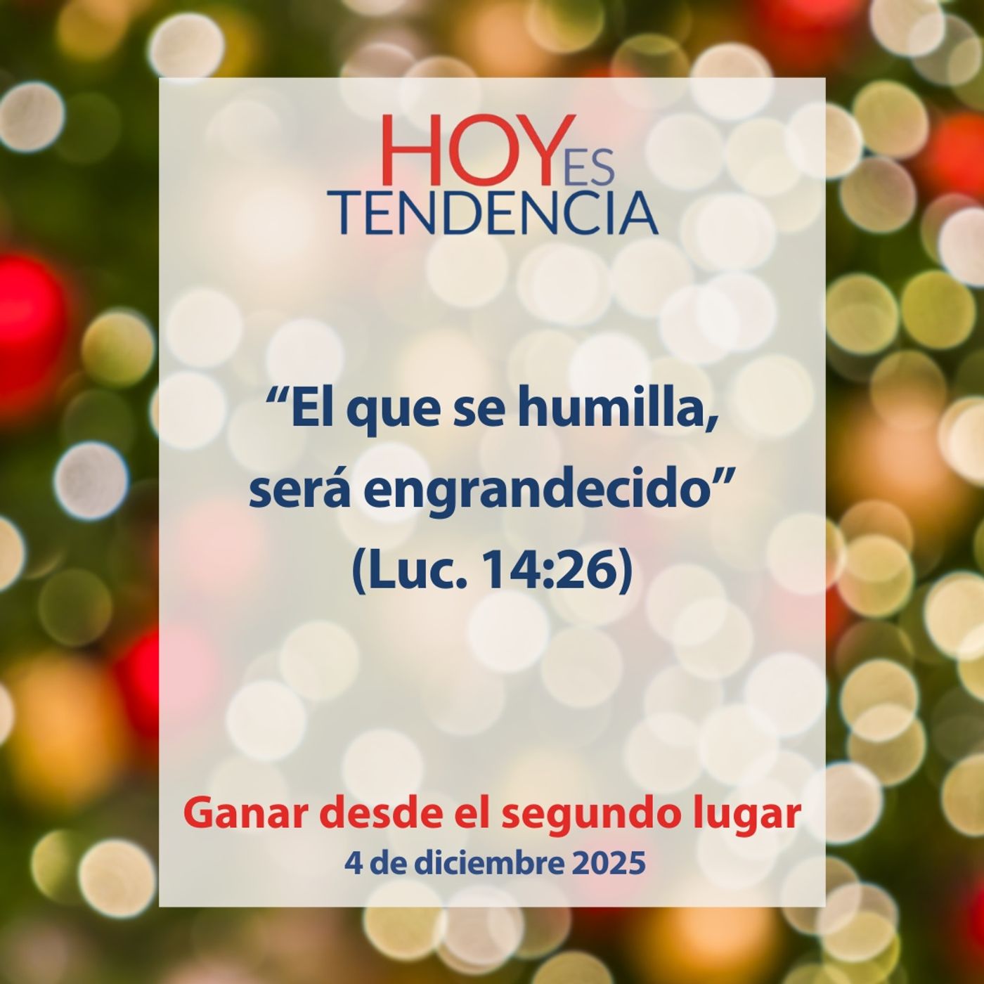 Ganar desde el segundo lugar ~ Devocional de Jóvenes ~ 4 de diciembre 2025