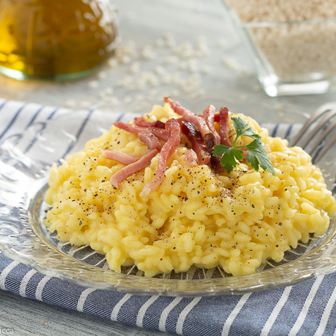 Risotto allo zafferano e speck