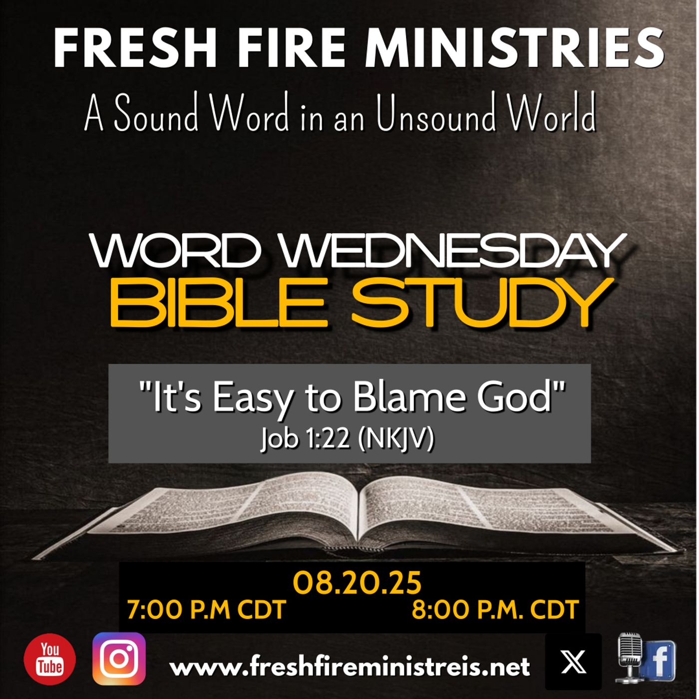 Word Wednesday Bible Study "It's Easy to Blame God" Job 1:22 (NKJV) episode artwork