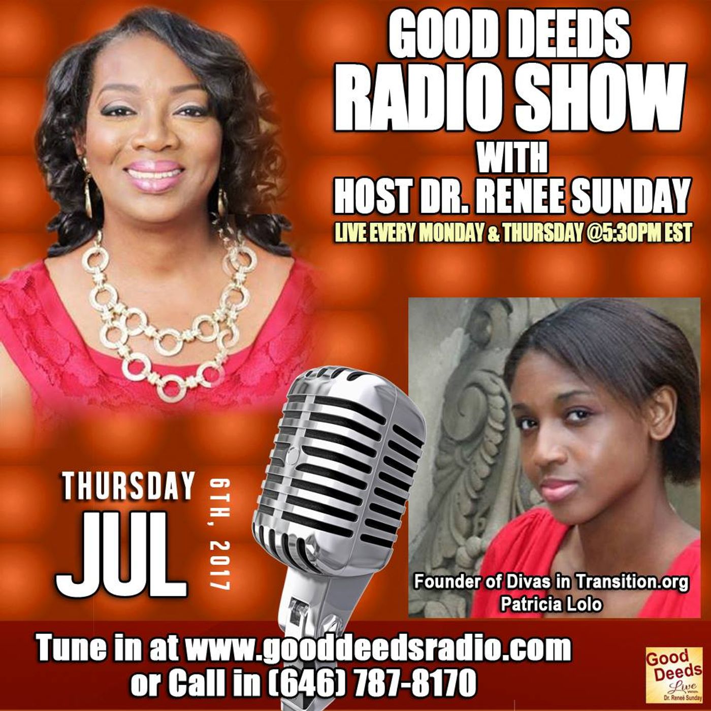 Founder of Divas in Transition.org-Patricia Lolo shares on Good Deeds Radio episode artwork