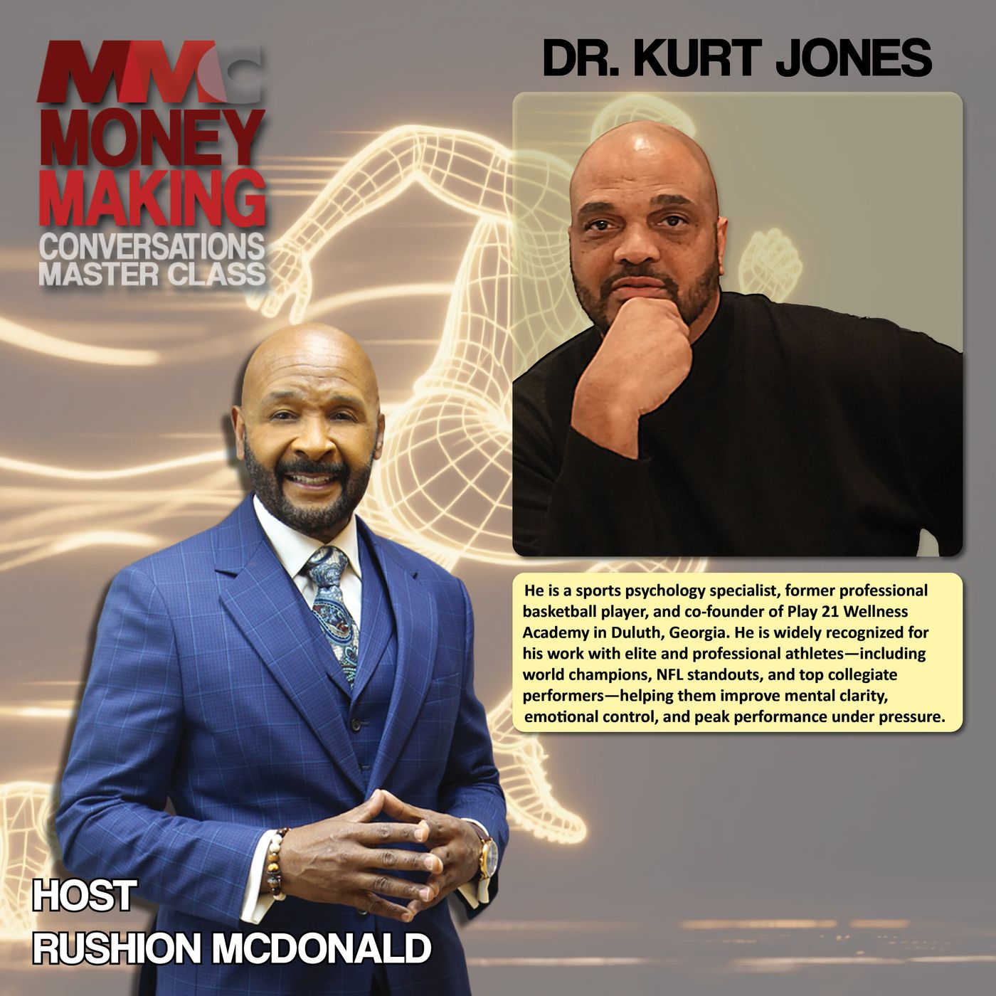 Uplift: He highlights the importance of mental health and wellness, in elite sports, and entrepreneurial spaces.