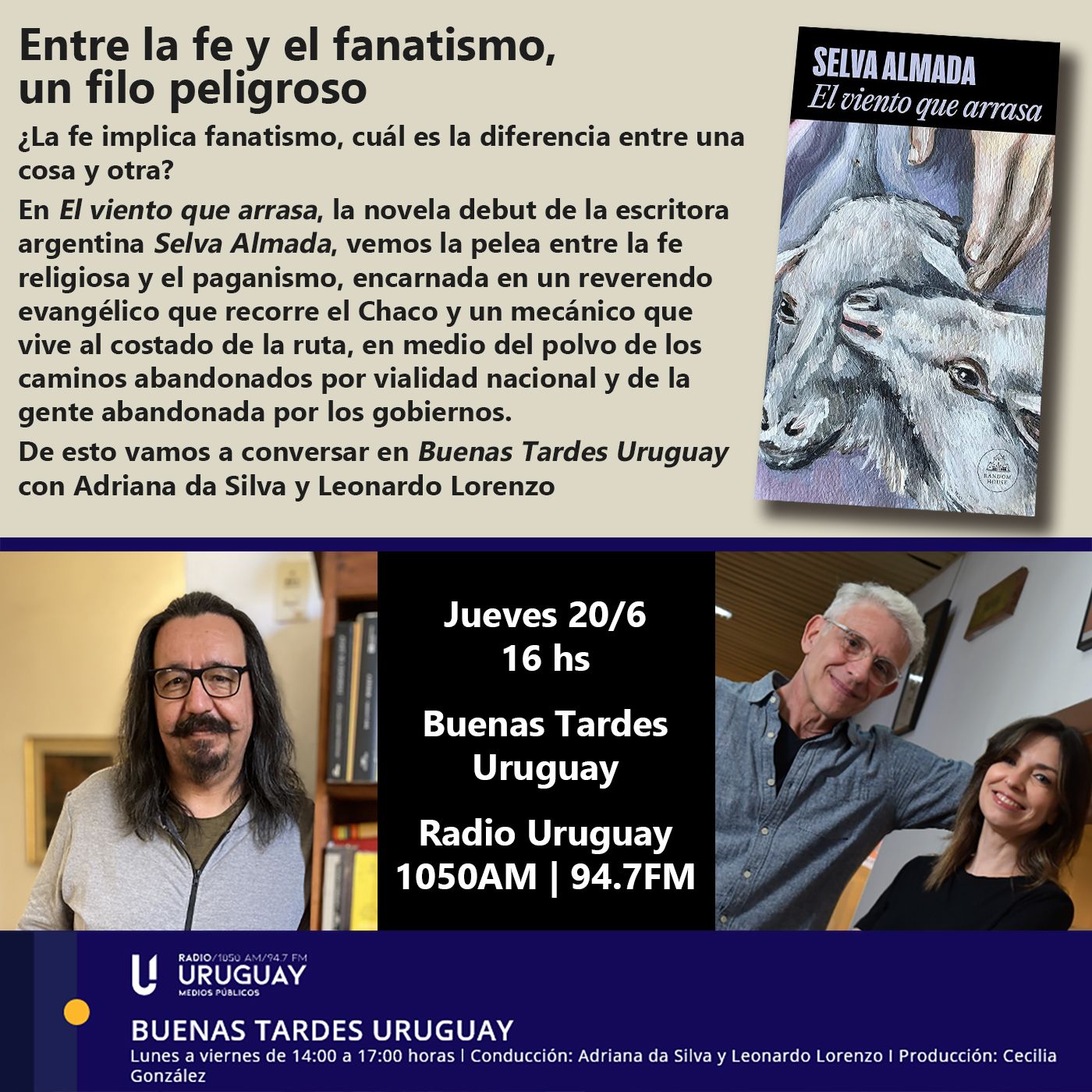Buenas Tardes Uruguay | El viento que arrasa | Selva Almada | 20-06-24 episode artwork