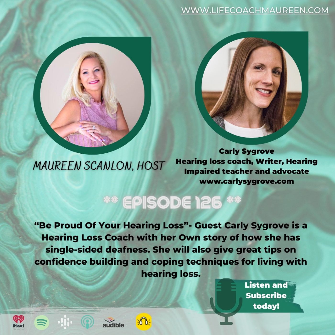 "How to Cope with and even be proud of Hearing Loss"- Episode 127-Guest Carly Sygrove episode artwork