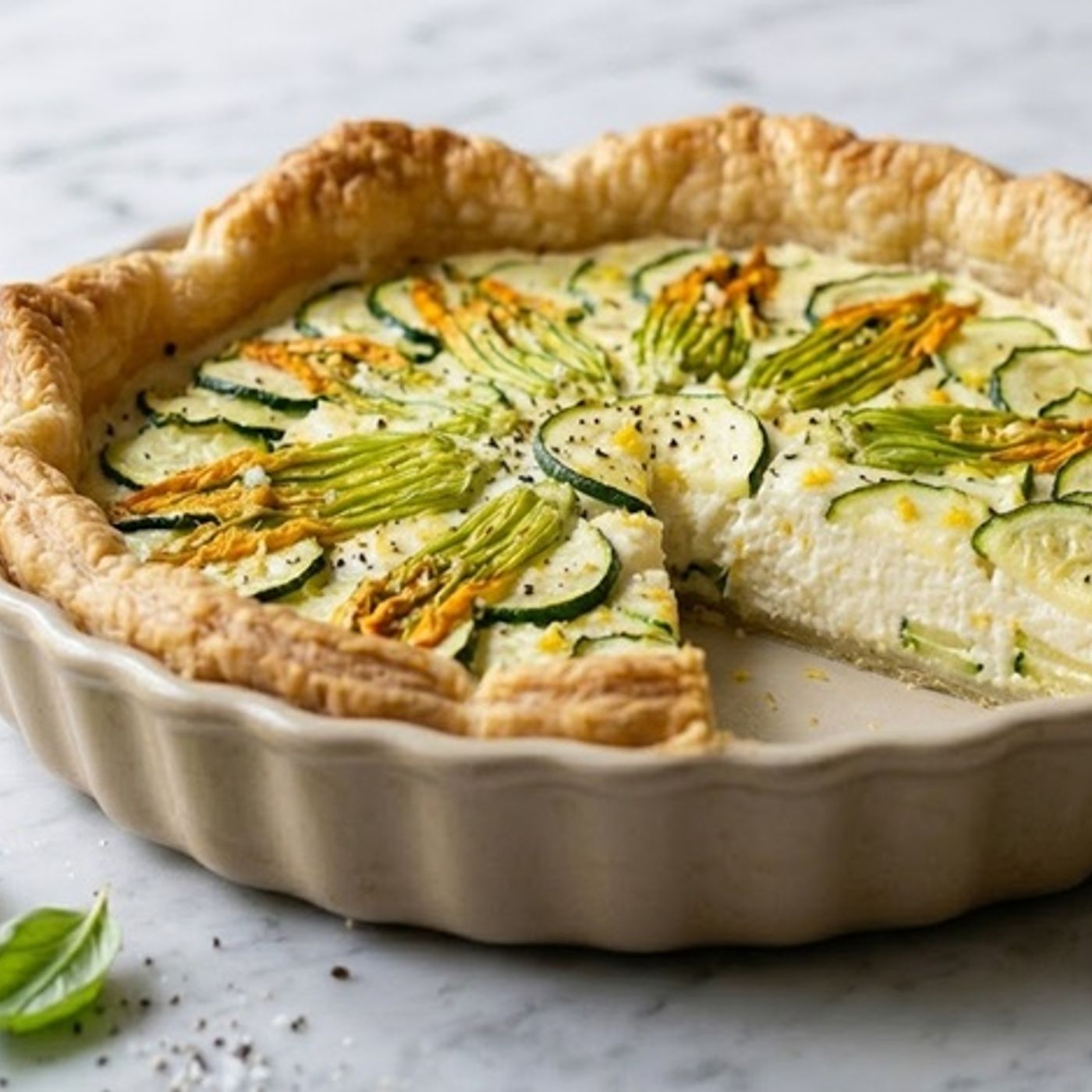 Torta Salata Zucchine e Fiori di Zucca