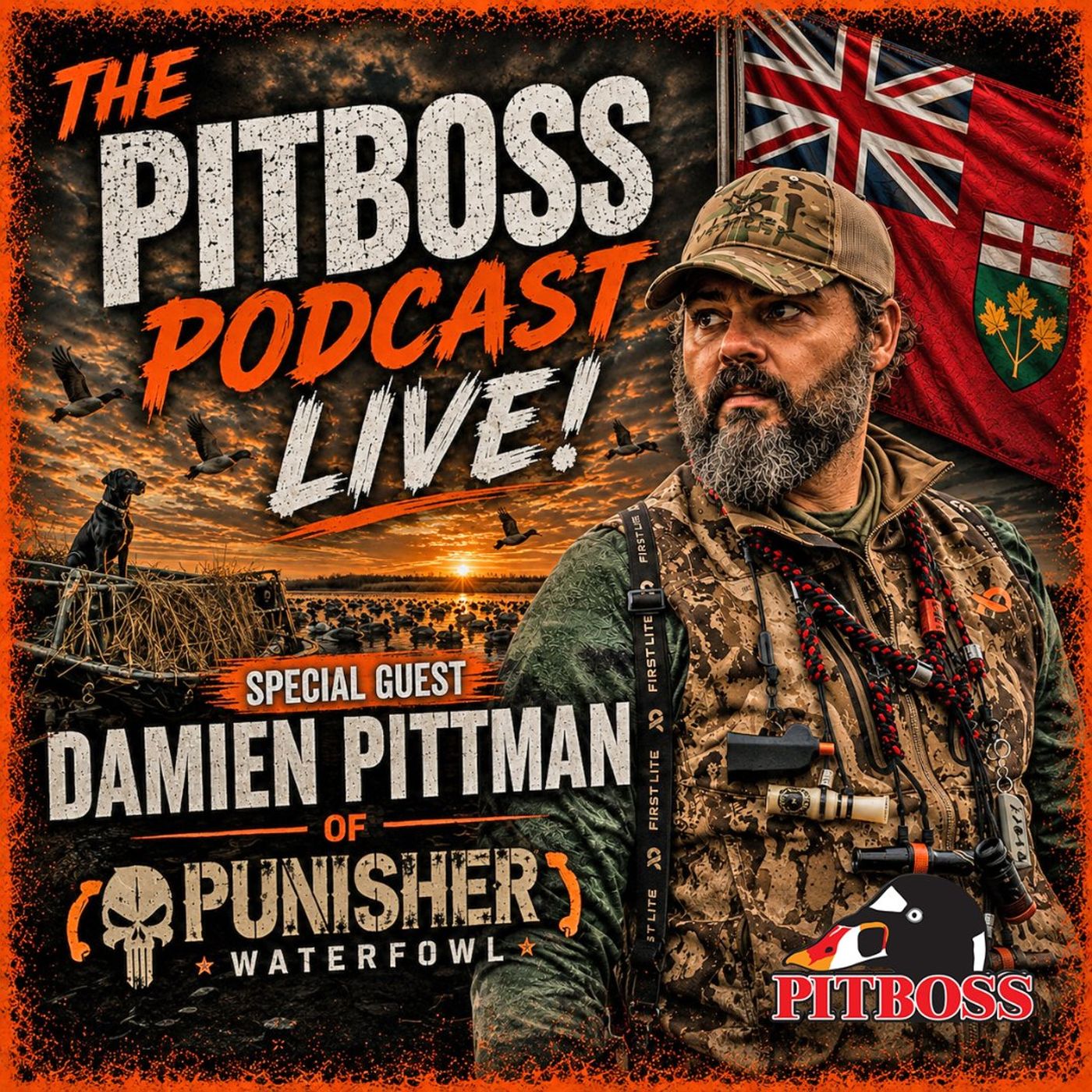 Damien Pittman of PUNISHER WATERFOWL: Molly's presents the Pitboss Podcast Live! August 7th, 2026