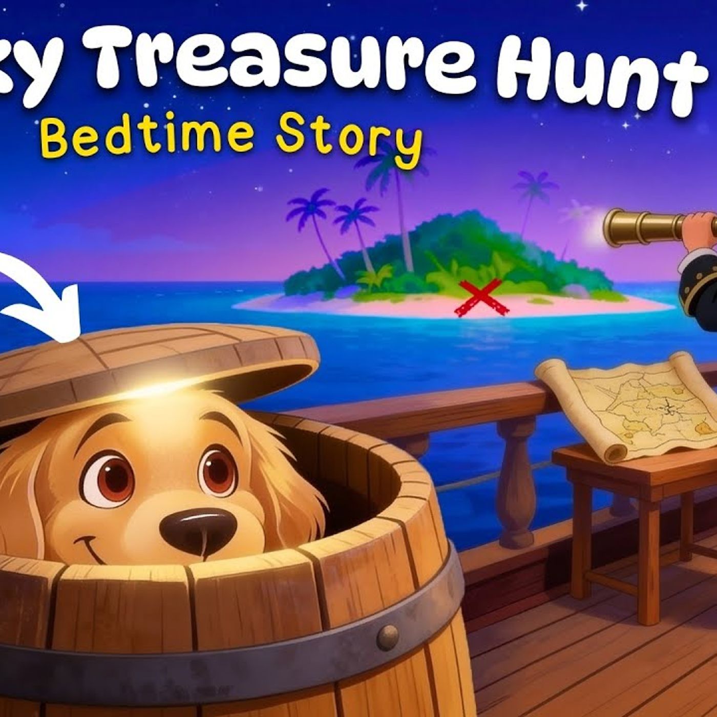 The Sneaky Treasure Hunt 🏴_☠️ 🐶 Cozy Bedtime Story for Kids 💤 with Hector & Sunny - Koala Moon - Kids Bedtime Stories episode artwork