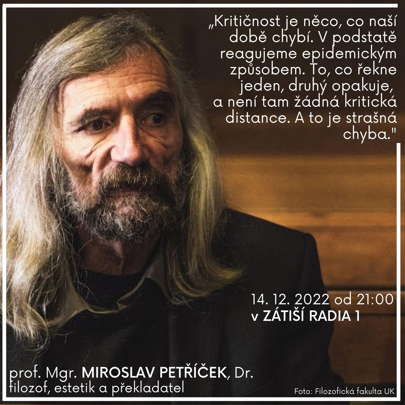 Zátiší 14/12/2022: prof. Miroslav Petříček episode artwork