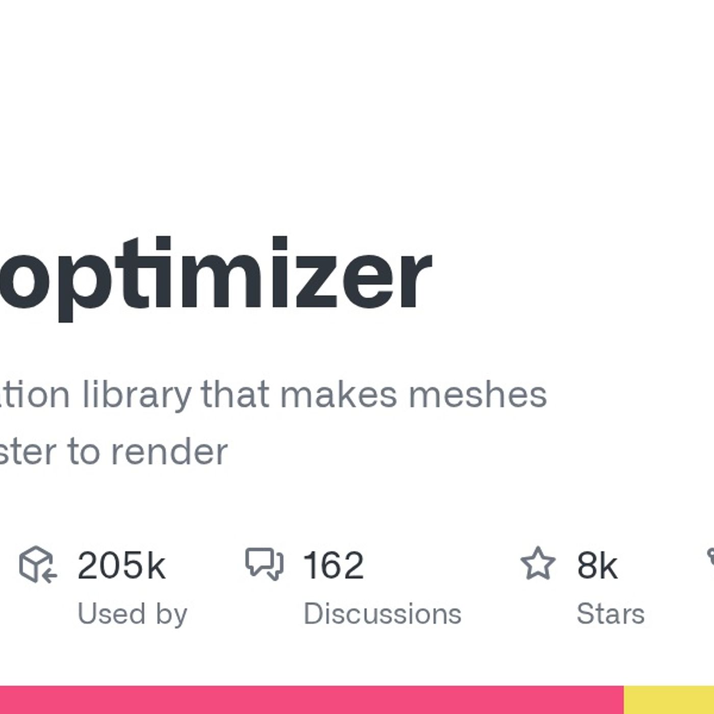 GitHub - zeux/meshoptimizer: Mesh optimization library that makes meshes smaller and faster to render