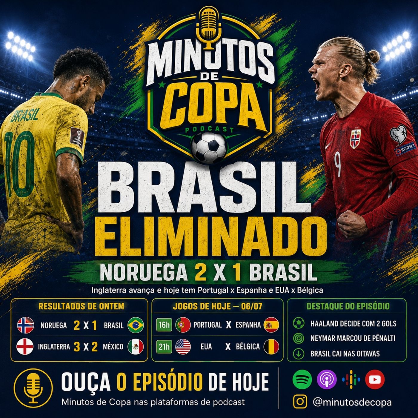 Brasil eliminado pela Noruega, Inglaterra avança e jogos de hoje | Copa do Mundo 2026 episode artwork