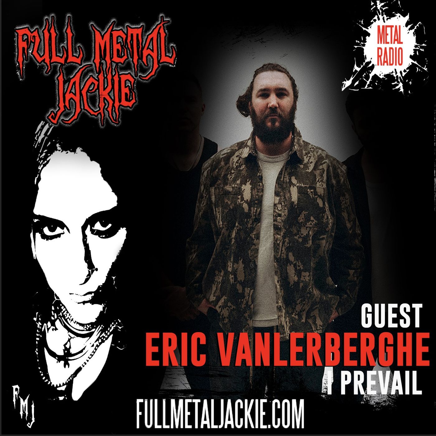 Eric Vanlerberghe of I Prevail on the FMJ RADIO SHOW! episode artwork