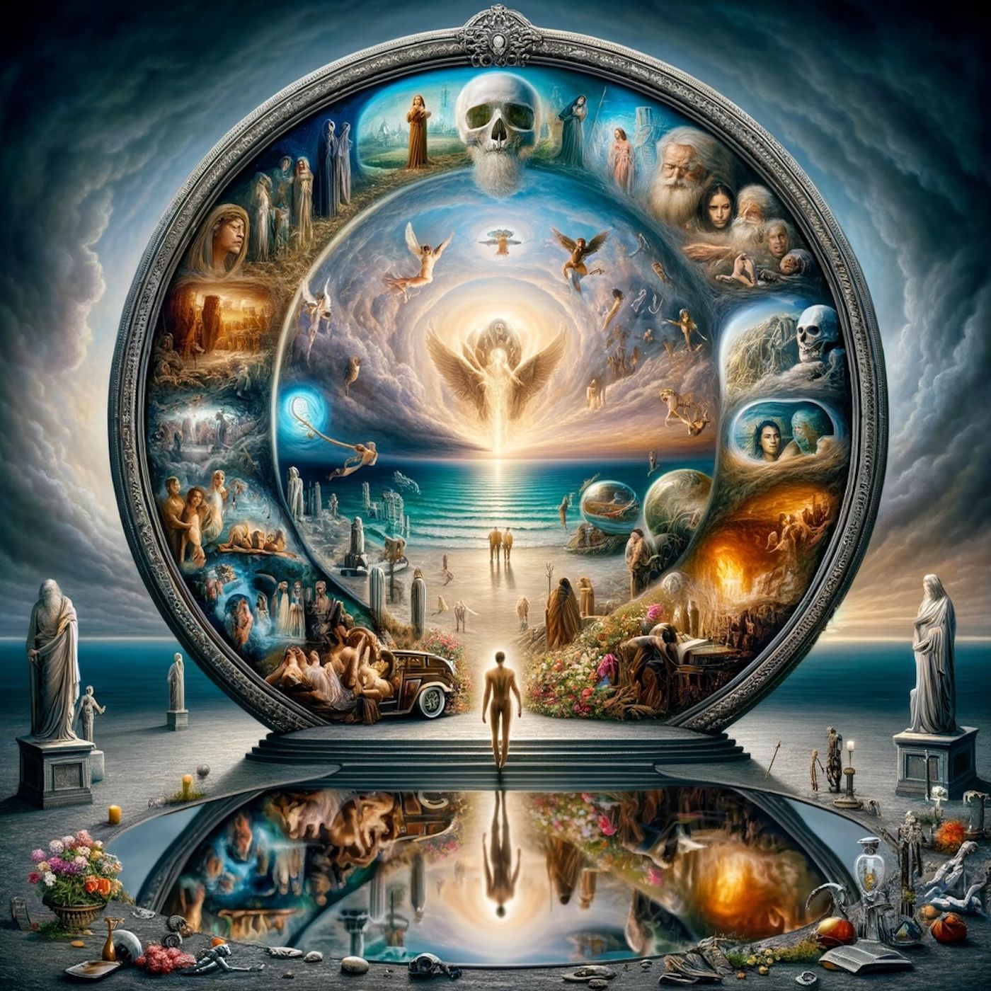 "Death is a mirror in which the entire meaning of life is reflected." episode artwork