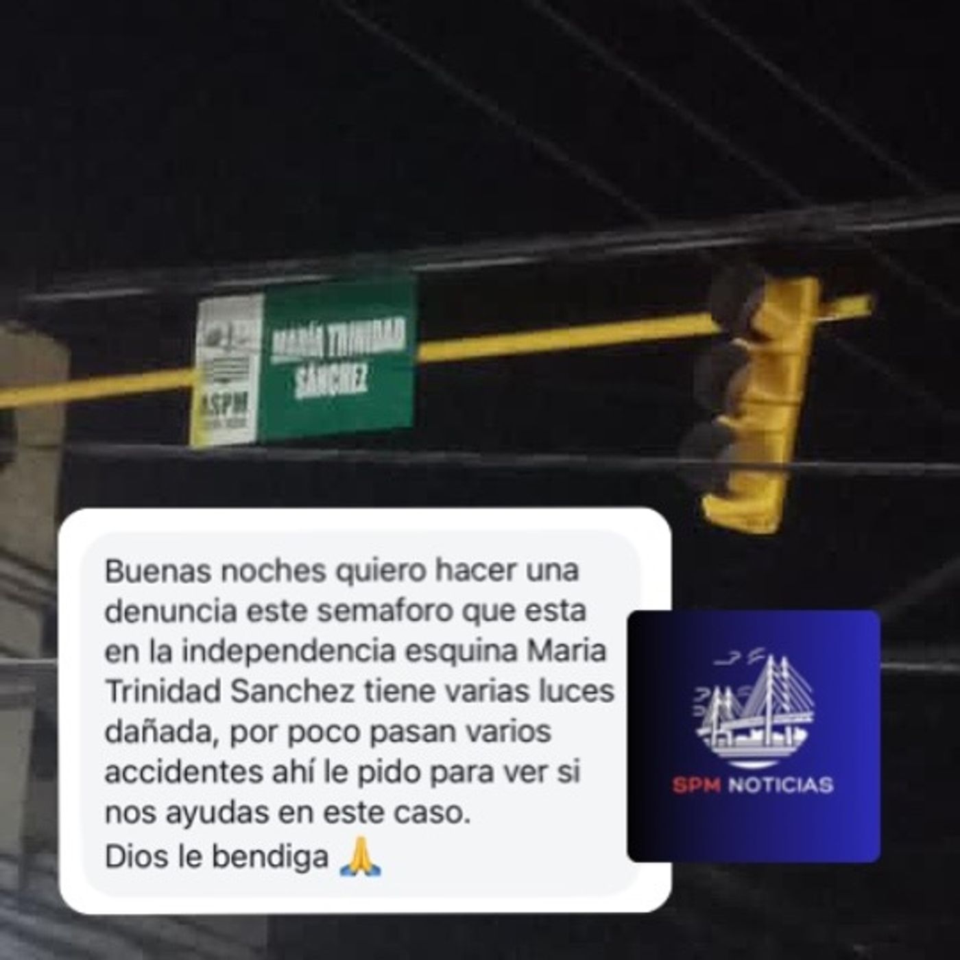Denuncian semáforo dañado en C/ María Trinidad Sánchez, SPM episode artwork