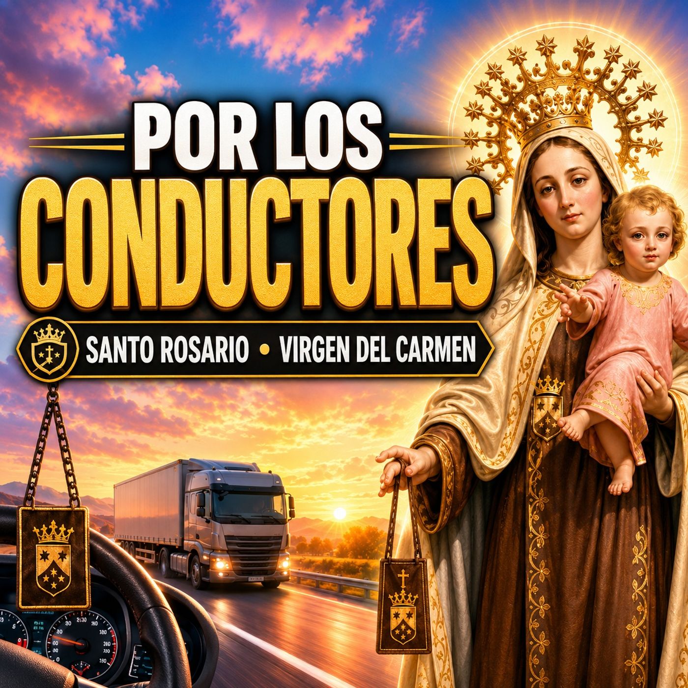 SANTO ROSARIO a la VIRGEN del CARMEN 🚗 Por los CONDUCTORES y TRANSPORTADORES | Protección en el Camino