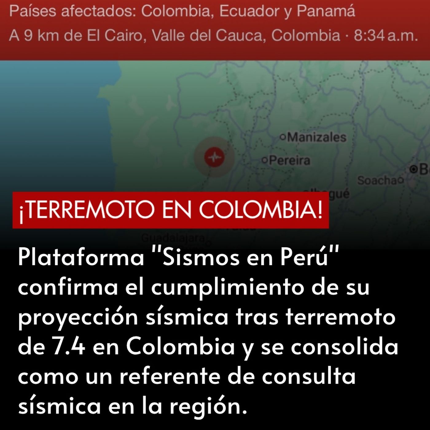 “Sismos en Perú” confirma el cumplimiento de  su proyección tras terremoto de 7.4 en Colombia episode artwork