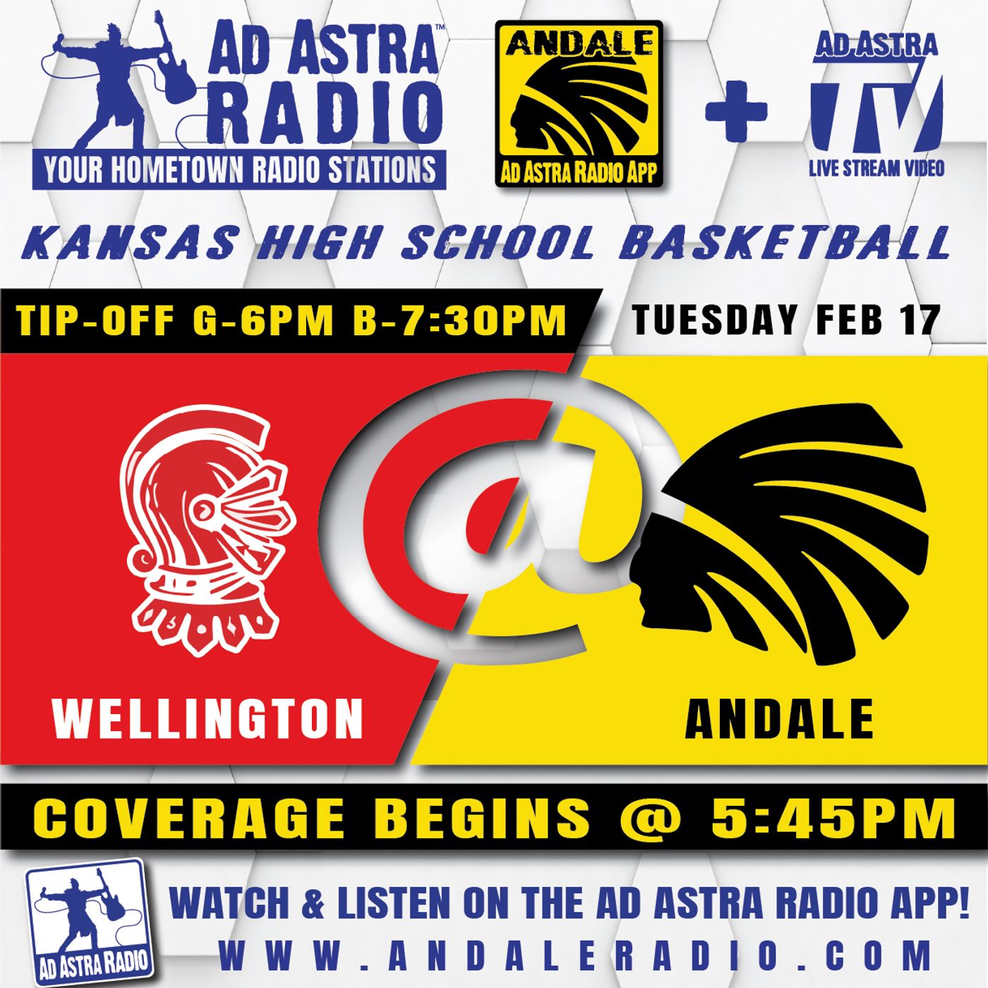 Wellington Lady Crusaders at Andale Lady Indians High School Basketball (February 17, 2026) episode artwork