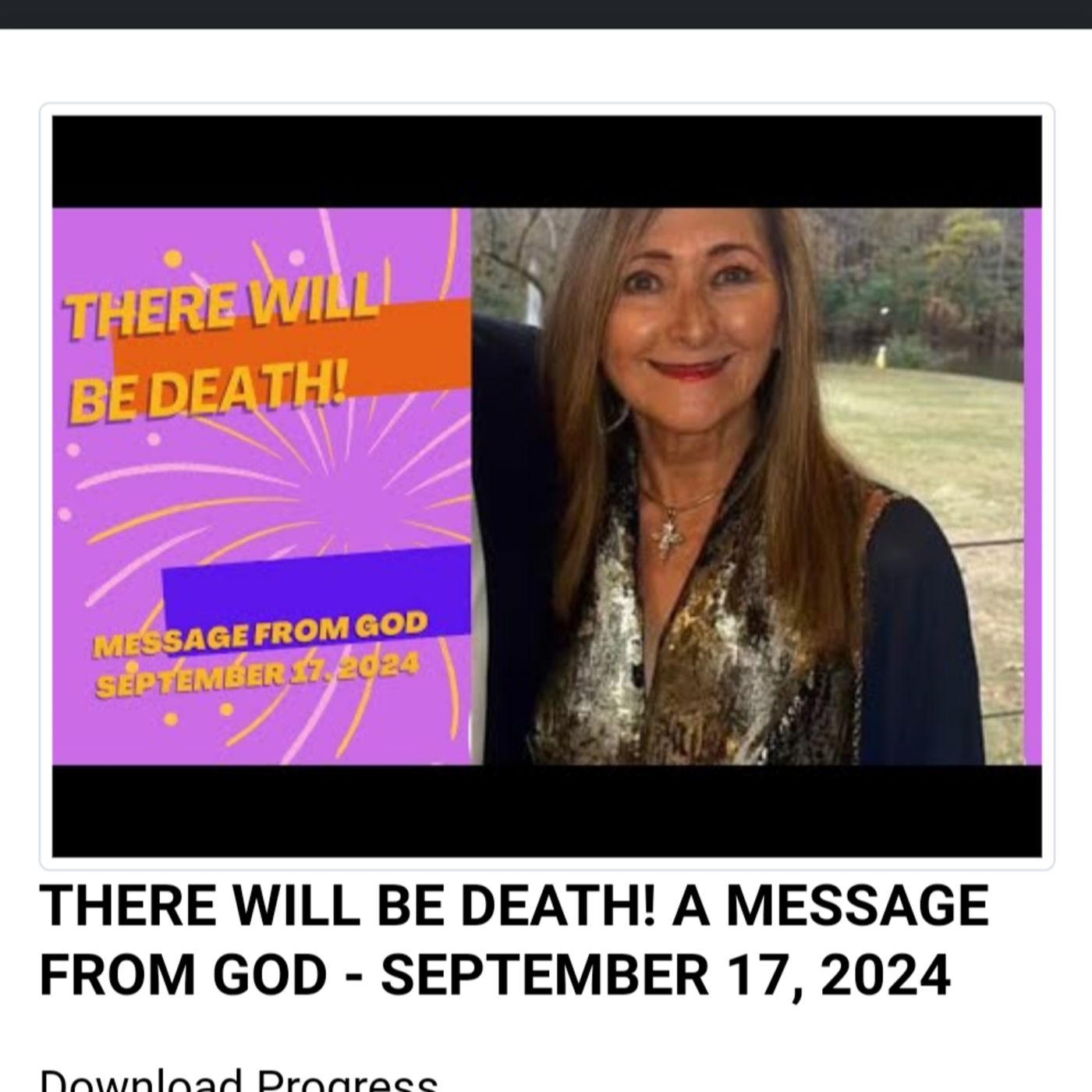 THERE WILL BE DEATH! A MESSAGE FROM GOD - SEPTEMBER 17, 2024 Download Progress episode artwork