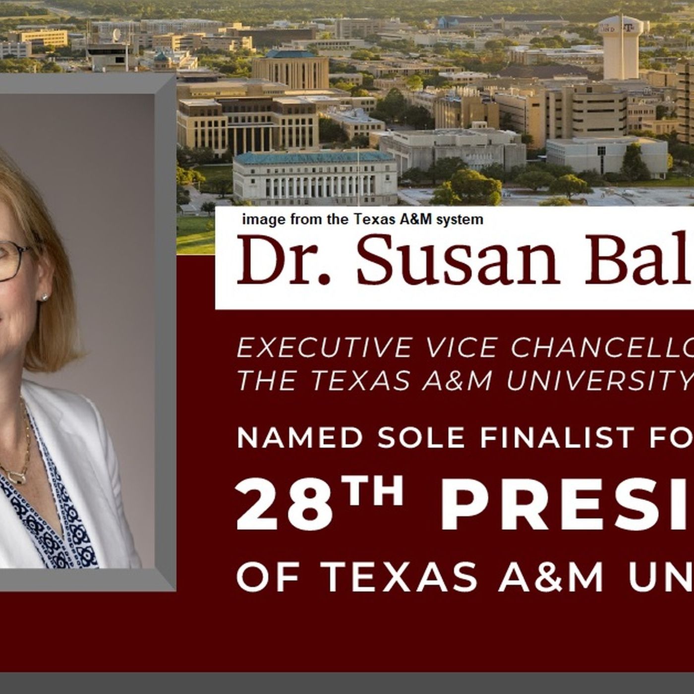 Sole finalist for Texas A&M president is A&M system veteran Susan Ballabina episode artwork
