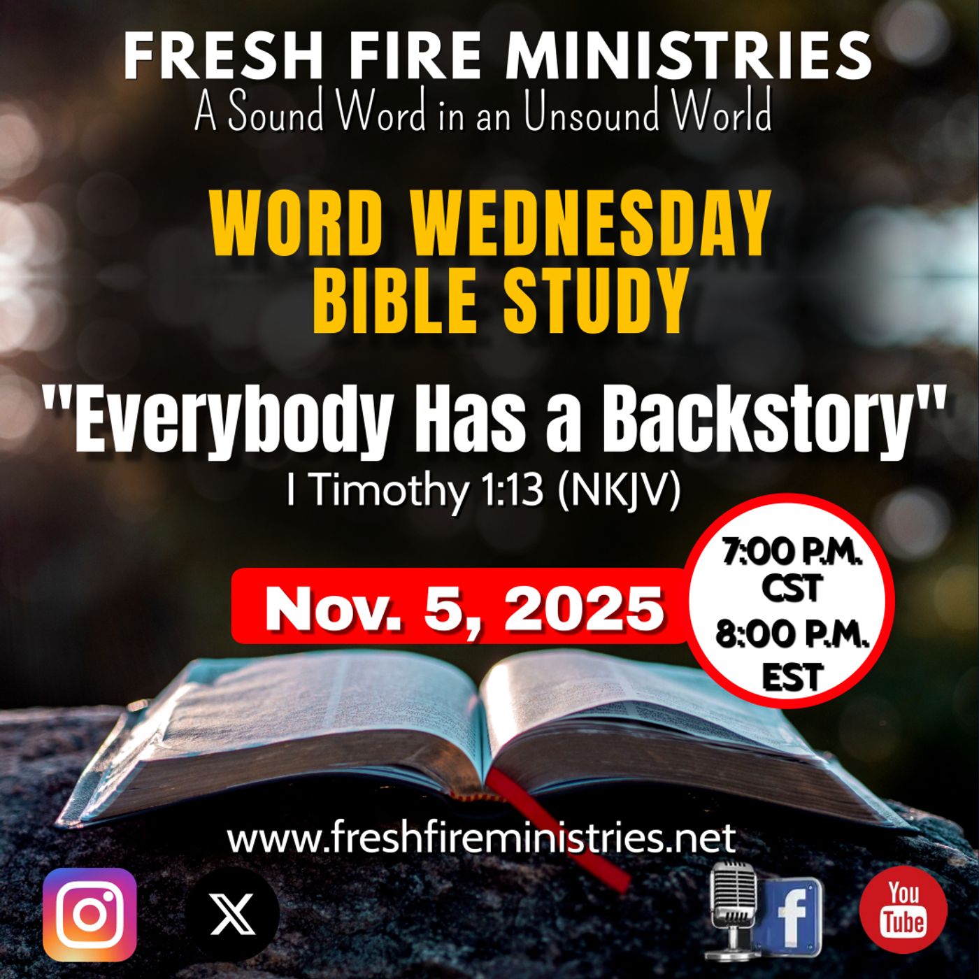 Word Wednesday Bible Study "Everybody Has a Backstory"  I Timothy 1:13 (NKJV) episode artwork