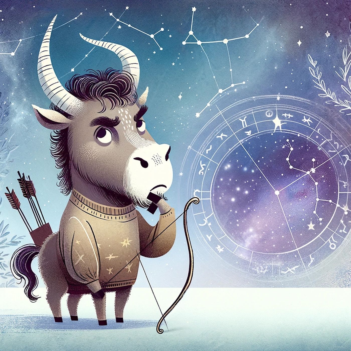 "I don't believe in astrology; I'm a Sagittarius and we're skeptical." episode artwork