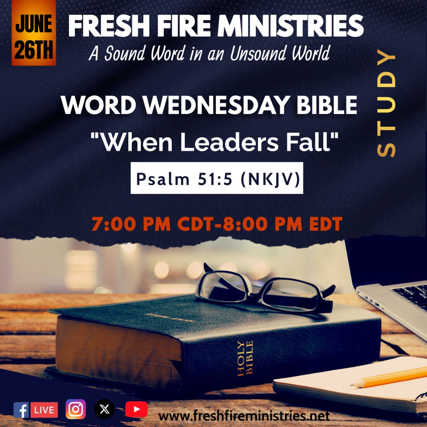 Word Wednesday Bible Study "When Leaders Fall" Psalm 51:5 (NKJV) episode artwork