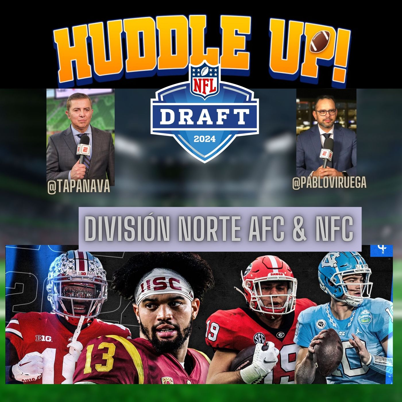 #HuddleUP #NFLDraft Division Norte #AFC & #NFC @TapaNava & @PabloViruega