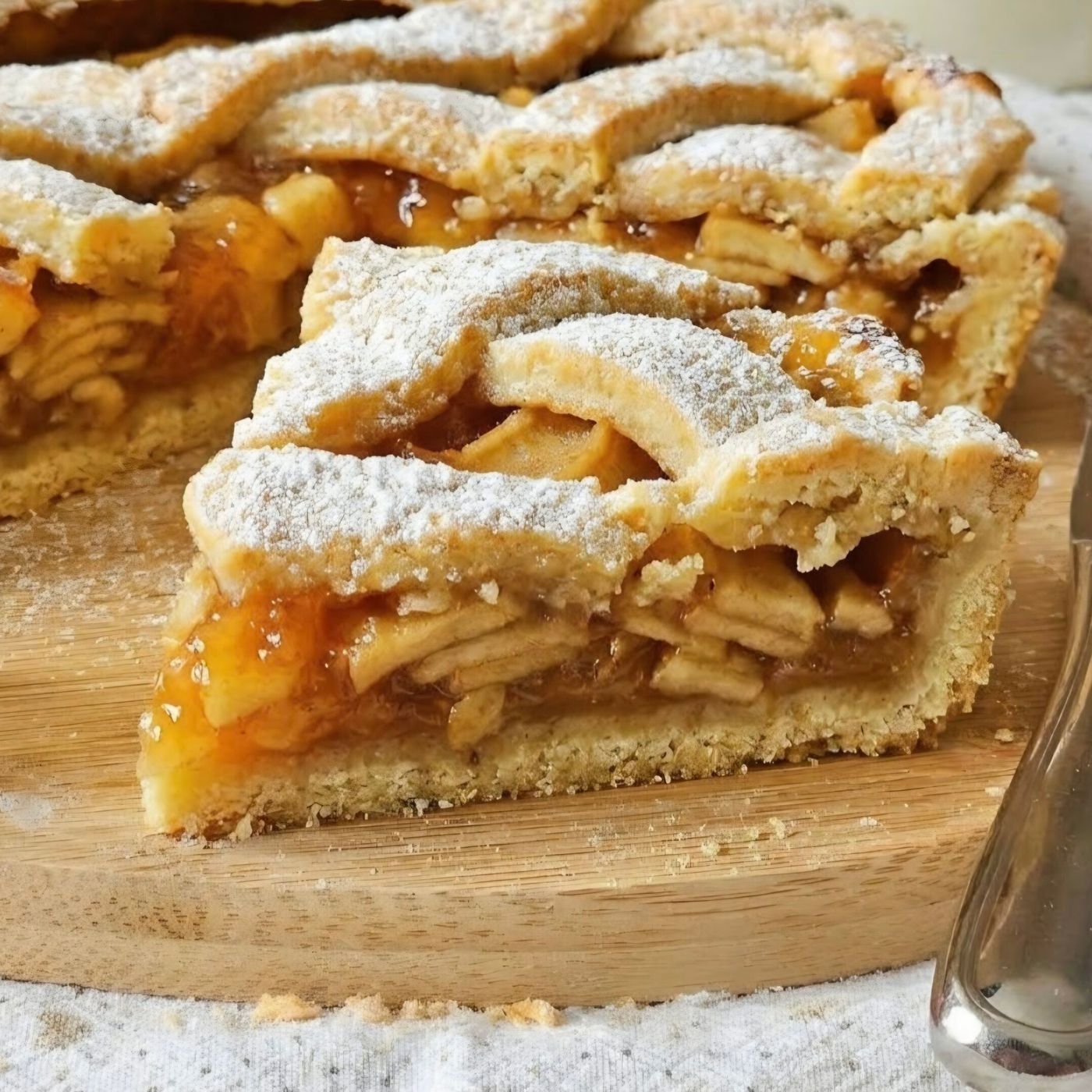 Crostata Autunno con mele e marmellata: dolce ripieno goloso