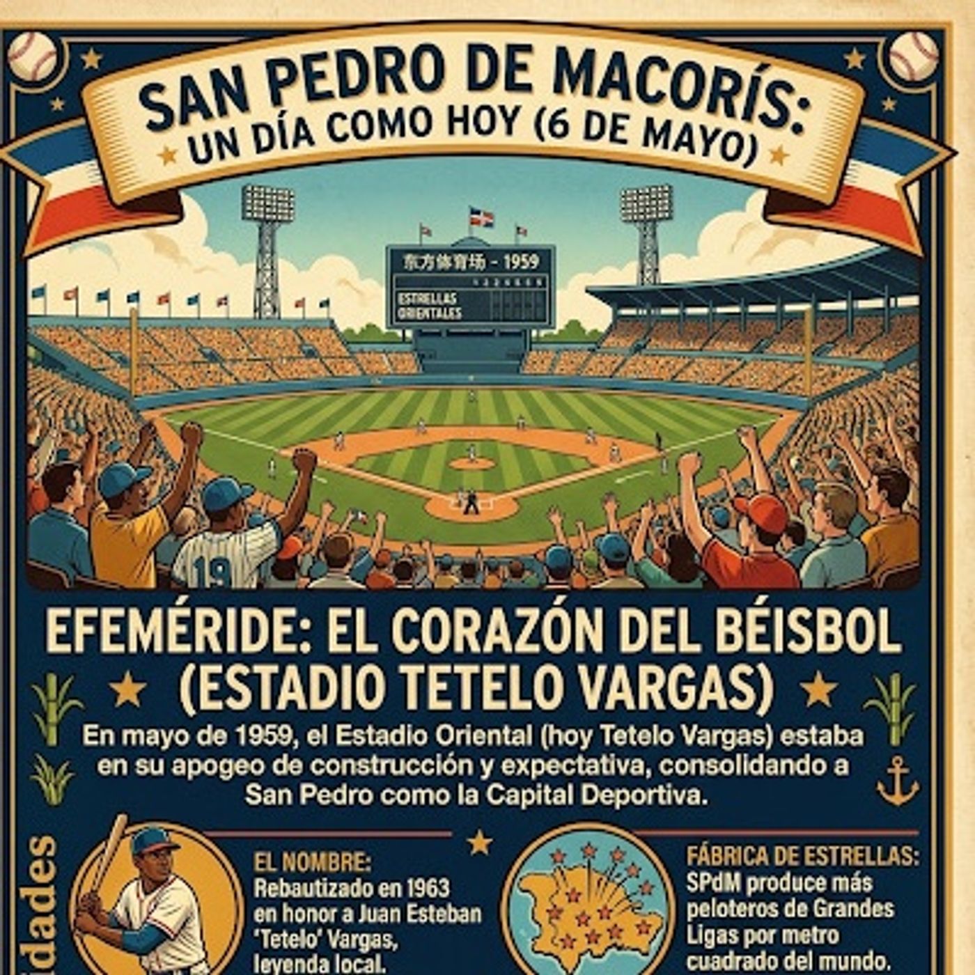Un 6 de mayo se daban los toques finales para la inauguración del Estadio Tetelo Vargas (1959)