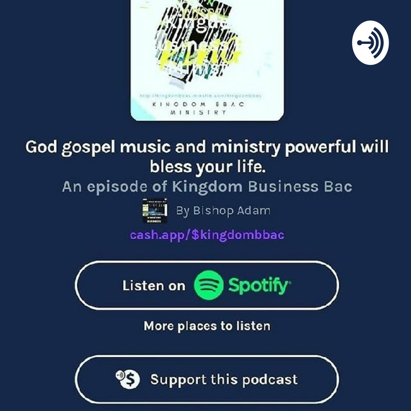 Kingdom Business Bac Podcast. Cash App ( $kingdombbac2