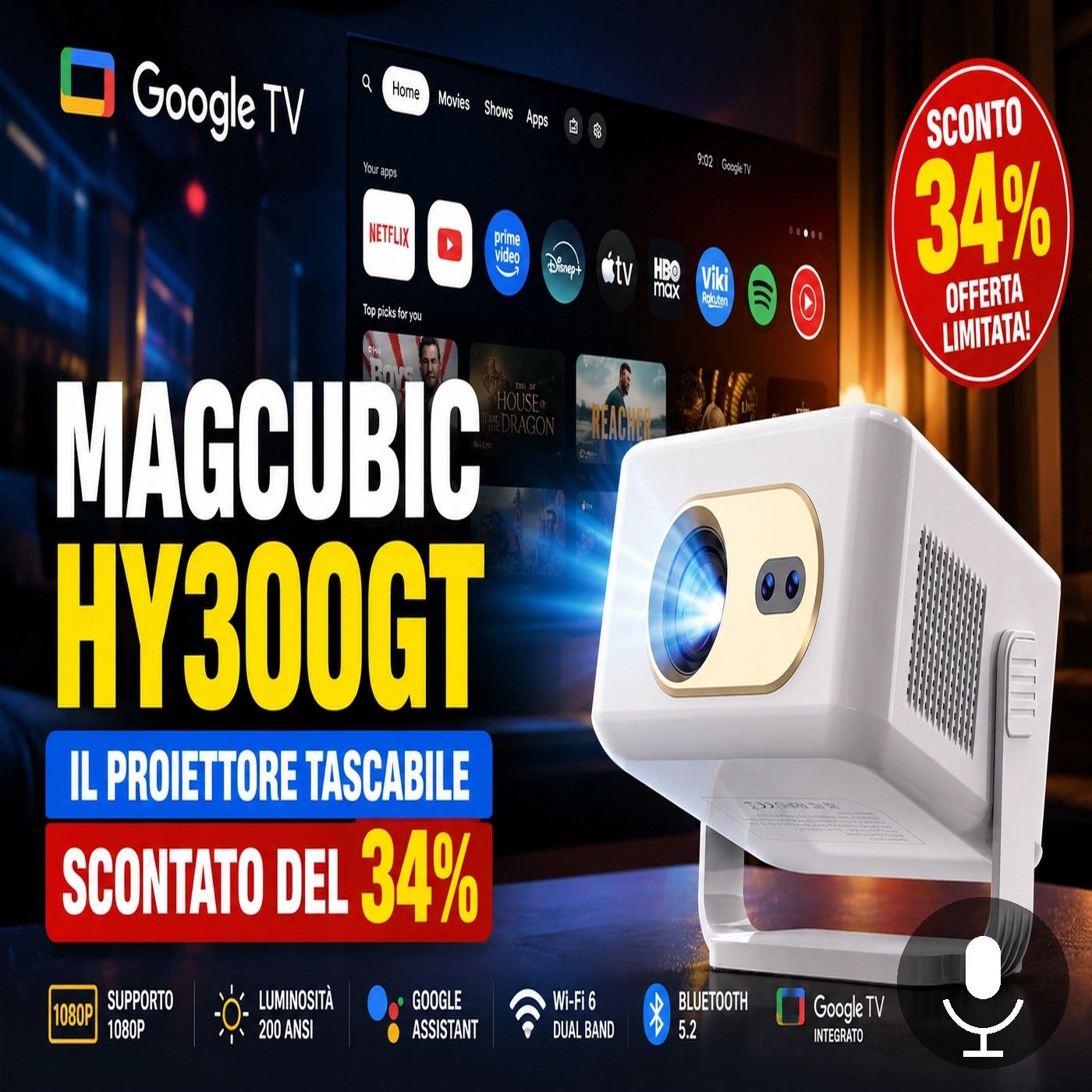 Magcubic HY300GT_ il mini proiettore con Google TV in offerta episode artwork