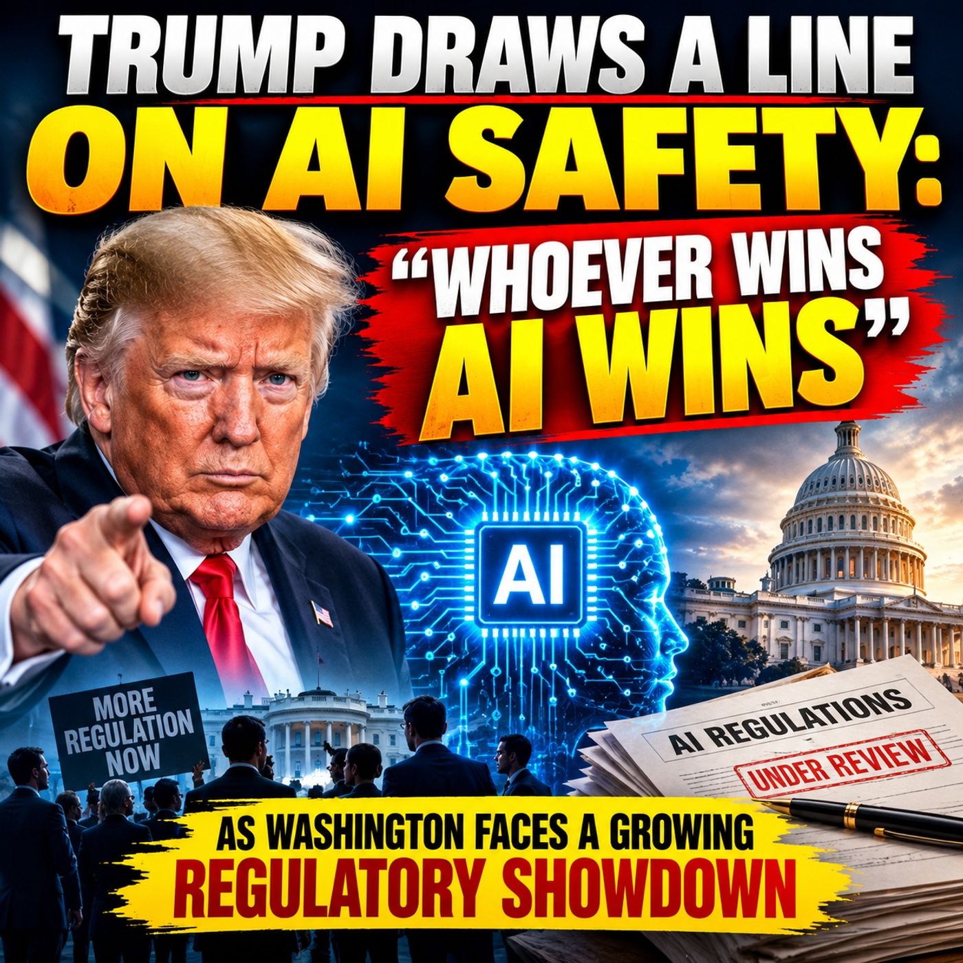 Trump Draws a Line on AI Safety “Whoever Wins AI Wins” as Washington Faces a Growing Regulatory Showdown episode artwork