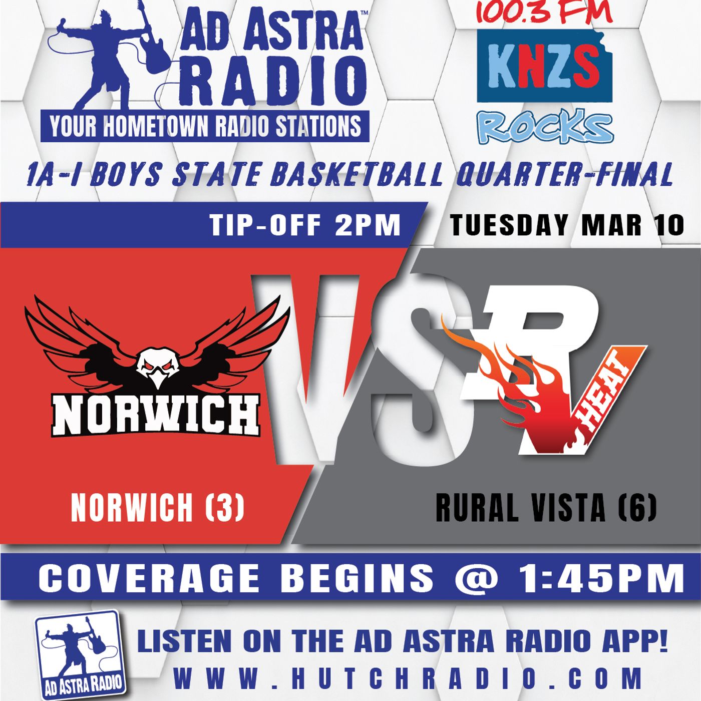 Norwich Eagles vs Rural Vista Heat High School Basketball (1A-I Boys State Quarterfinal-March 10, 2026) episode artwork