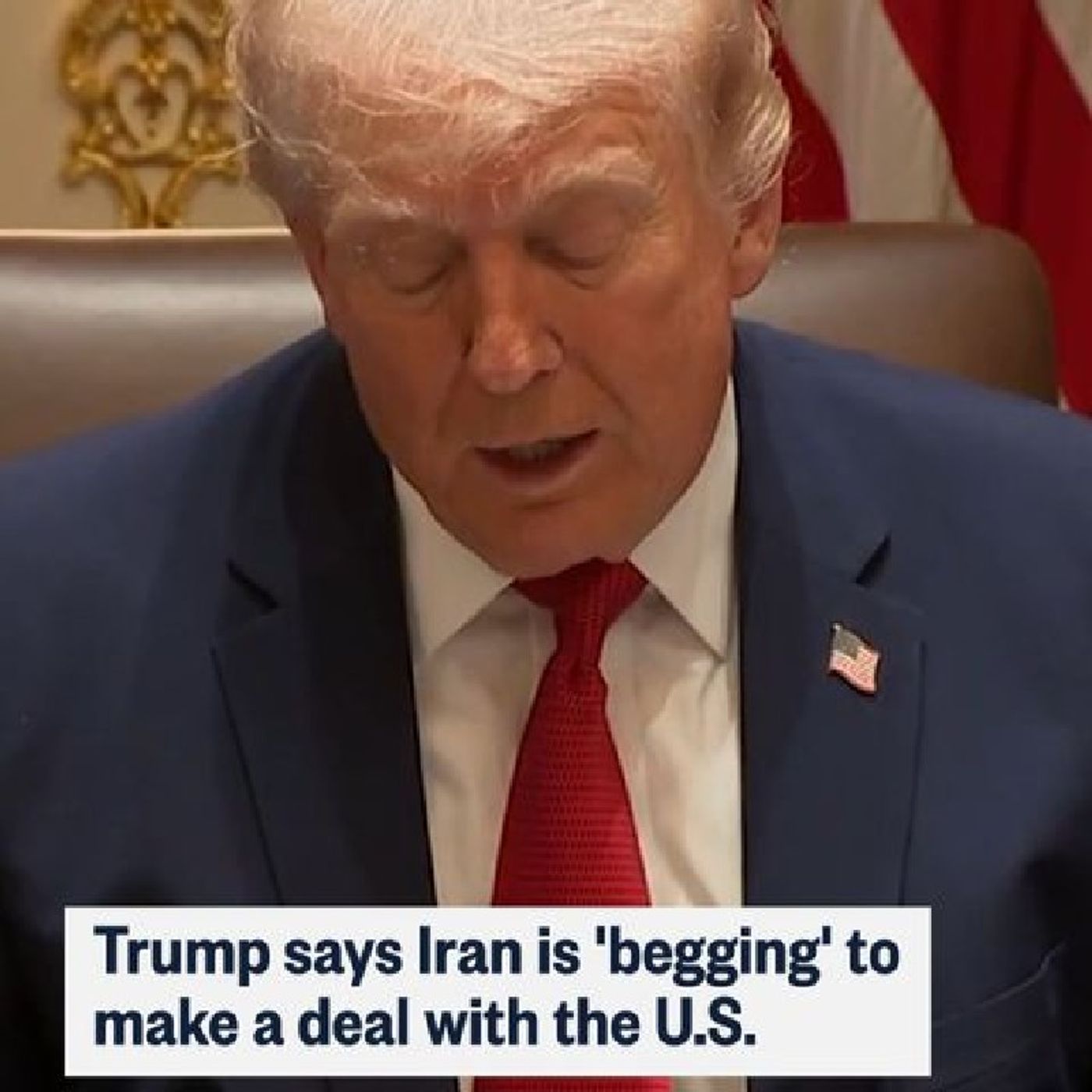 During a Cabinet meeting, President Trump said Iran is "begging" to make a deal with the United States amid the ongoing conflict. episode artwork
