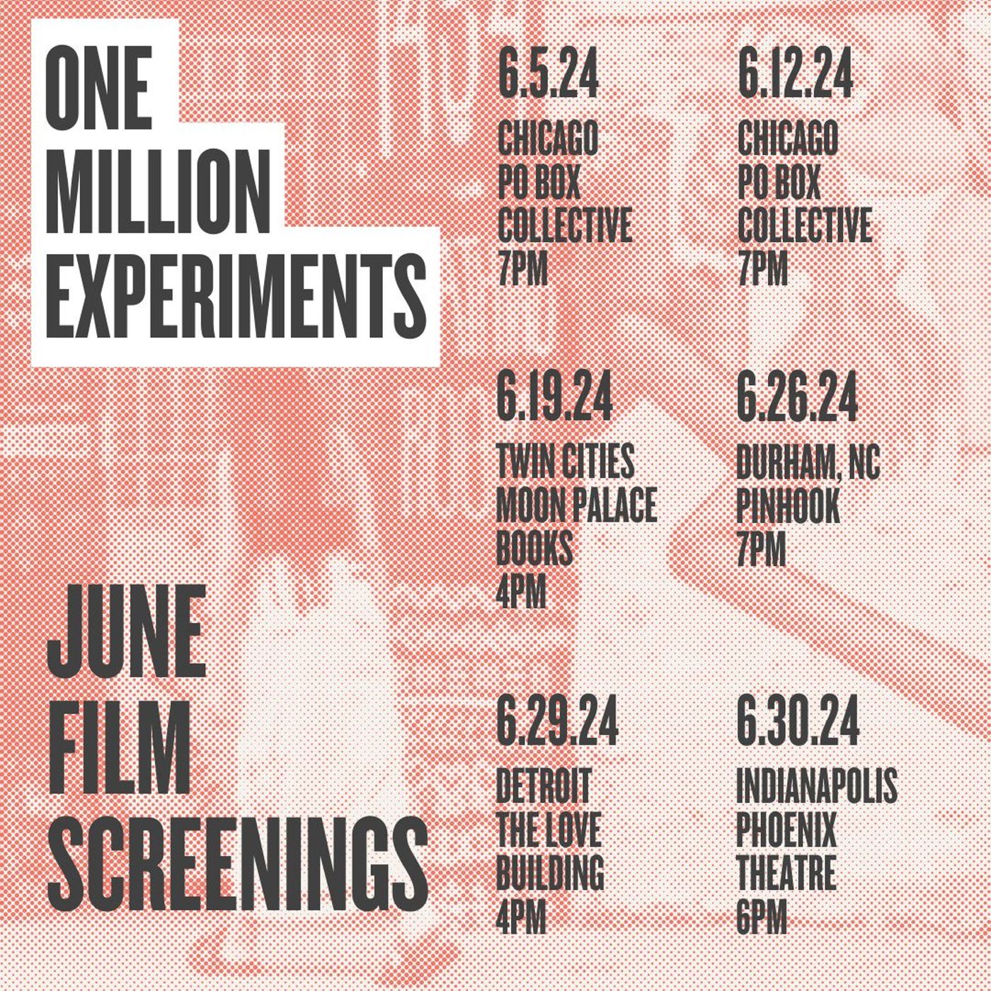One Million Experiments PSA #2 - Screenings in Twin Cities, Durham, Detroit, and Indianapolis! episode artwork