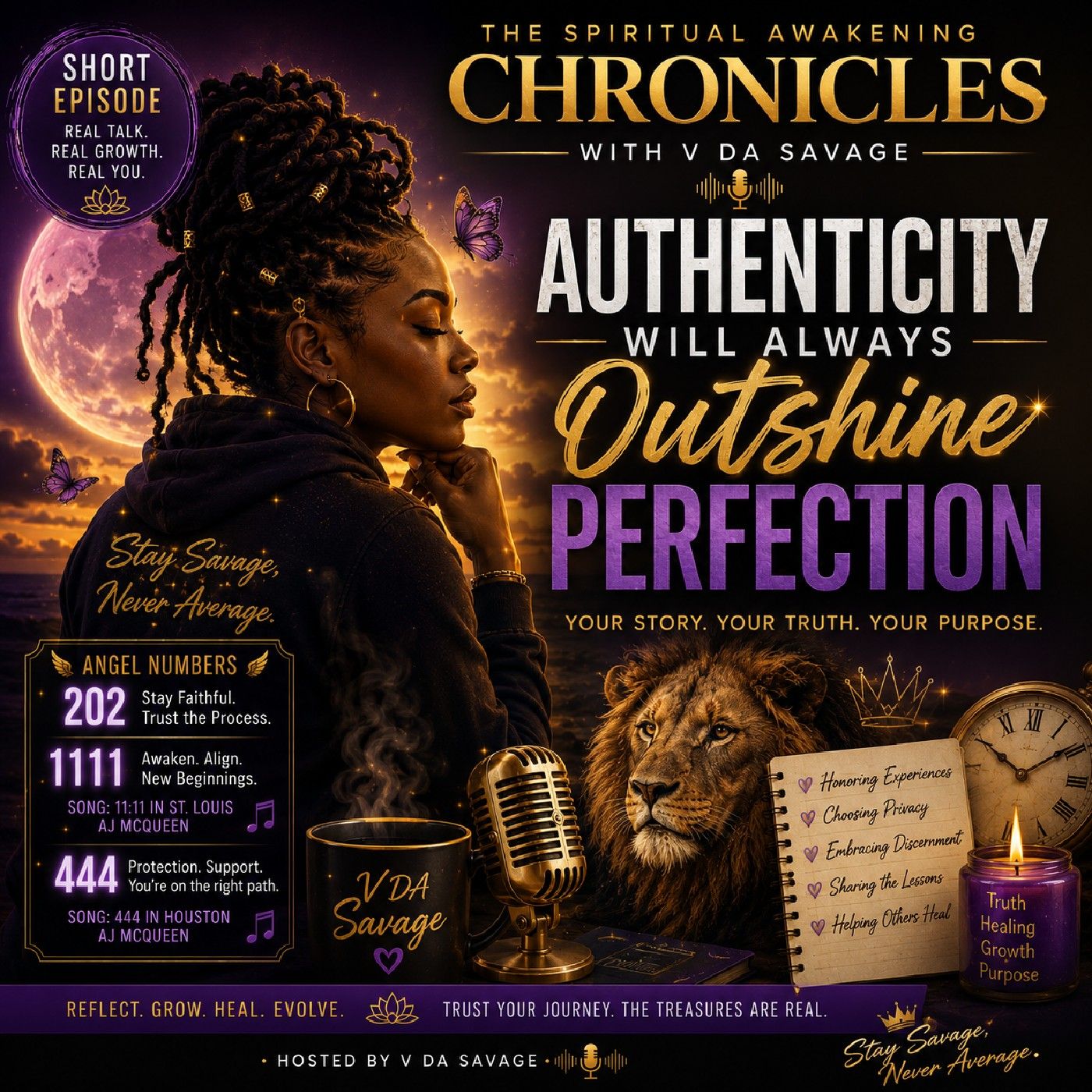 V DA Savage Philosophy "Authenticity Outshines Perfection" episode artwork