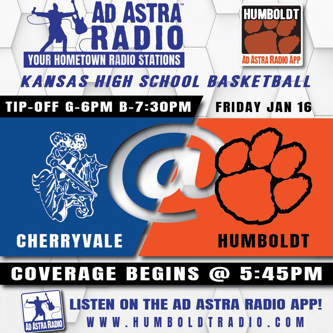 Cherryvale Chargers at Humboldt Cubs High School Basketball (January 16, 2026) episode artwork
