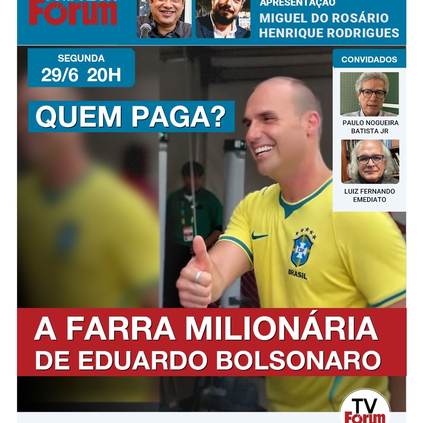 Eduardo Bolsonaro aparece novamente em local VIP de milionários na Copa do Mundo | 29.06.26 episode artwork