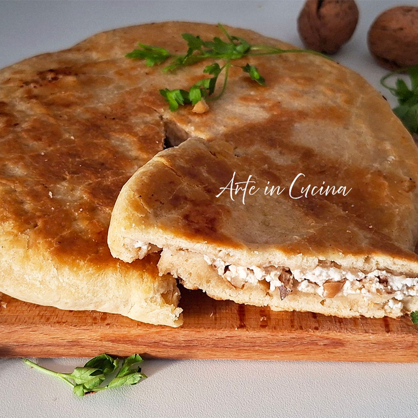 FOCACCIA VELOCE RICOTTA e NOCI in padella