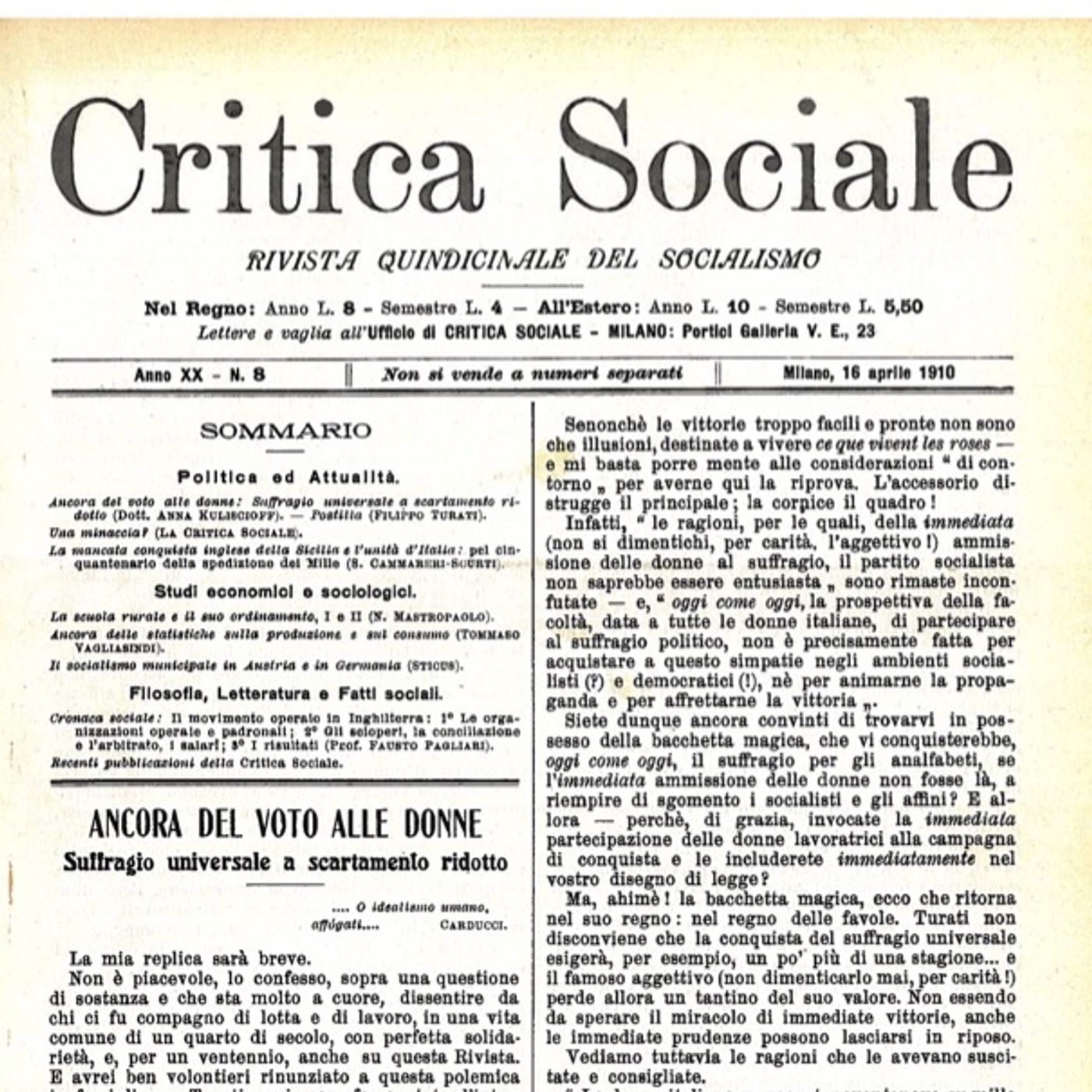 Il voto alle donne