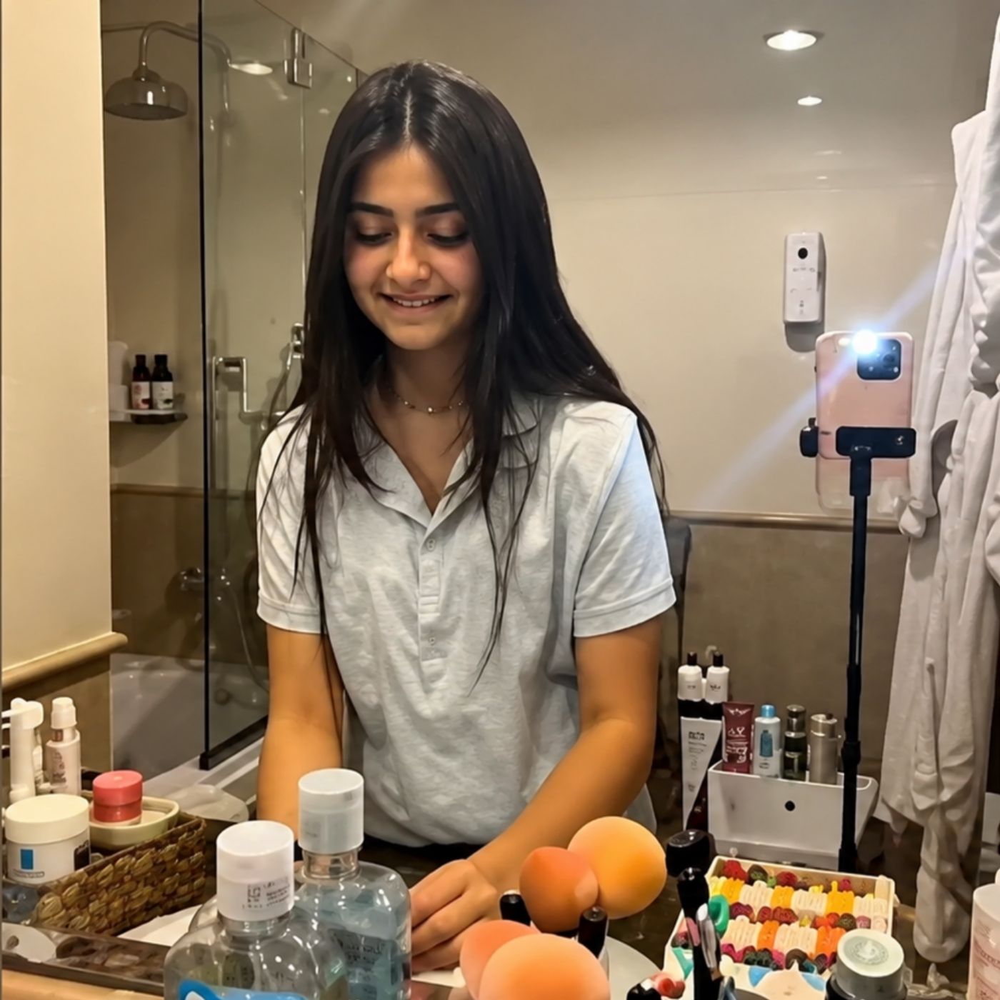 🧼💄 جنى الحفار تغسل فراشي المكياج وتحتفل بوصولها إلى 500 ألف متابع ❤️� episode artwork
