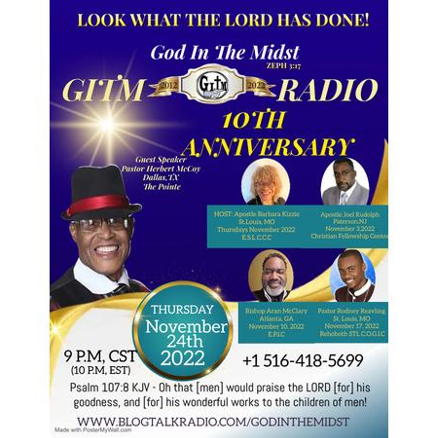 11.24.2022 GITM RADIO 10th Anniversary: PASTOR HERBERT MCCOY, Dallas, TX episode artwork
