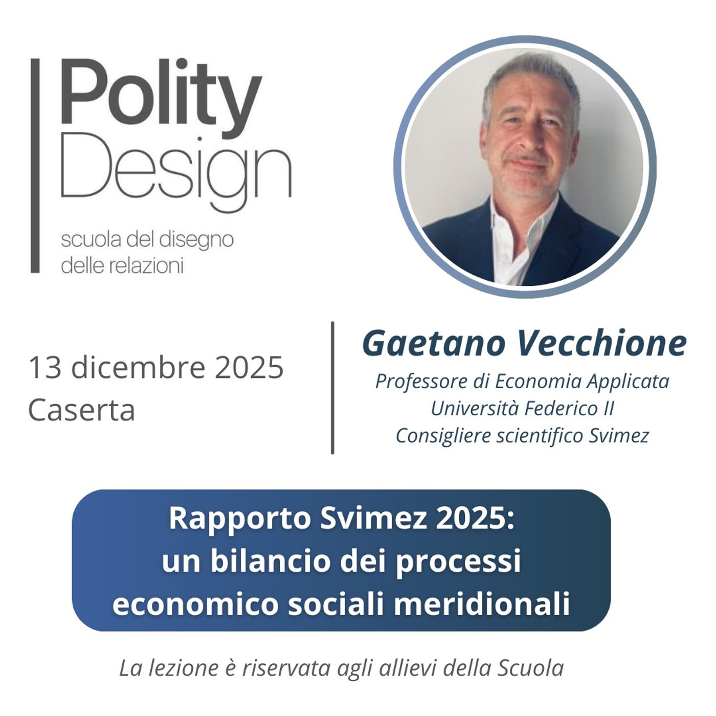 (2/2) Rapporto Svimez 2025: un bilancio dei processi economico sociali meridionali | Prof. Gaetano Vecchione episode artwork