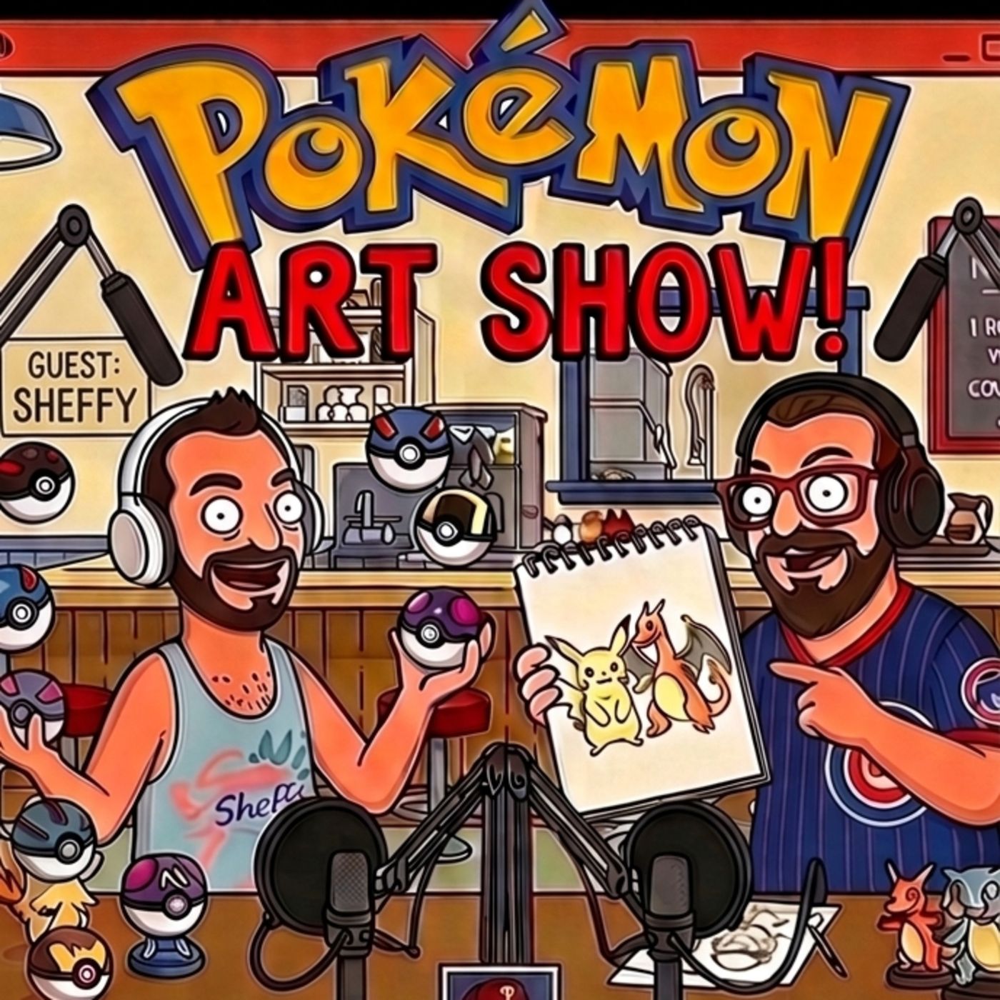 Pokemon Art Show, Bob's Burgers, and Russ rocks with Rockacon!! episode artwork